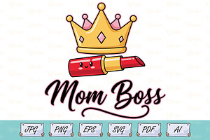 Mom Boss Mothers Day T-Shirt svg, an Object Illustration by Ghagra