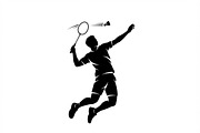60 Badminton Player Smash Silhouette, a Person Illustration by Amazin_art (Thumbnail 29 of 42)