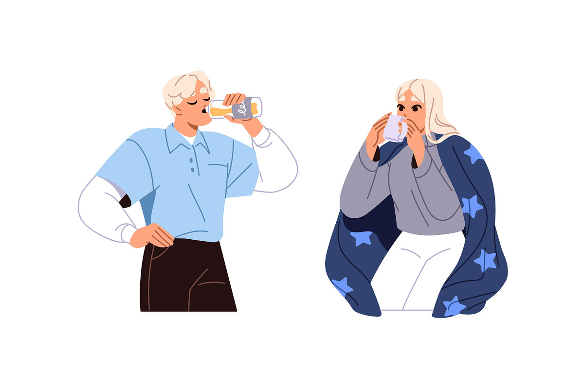 People drinking beverages set, a Person Illustration by PaperTrident (Photo 5 of 6)