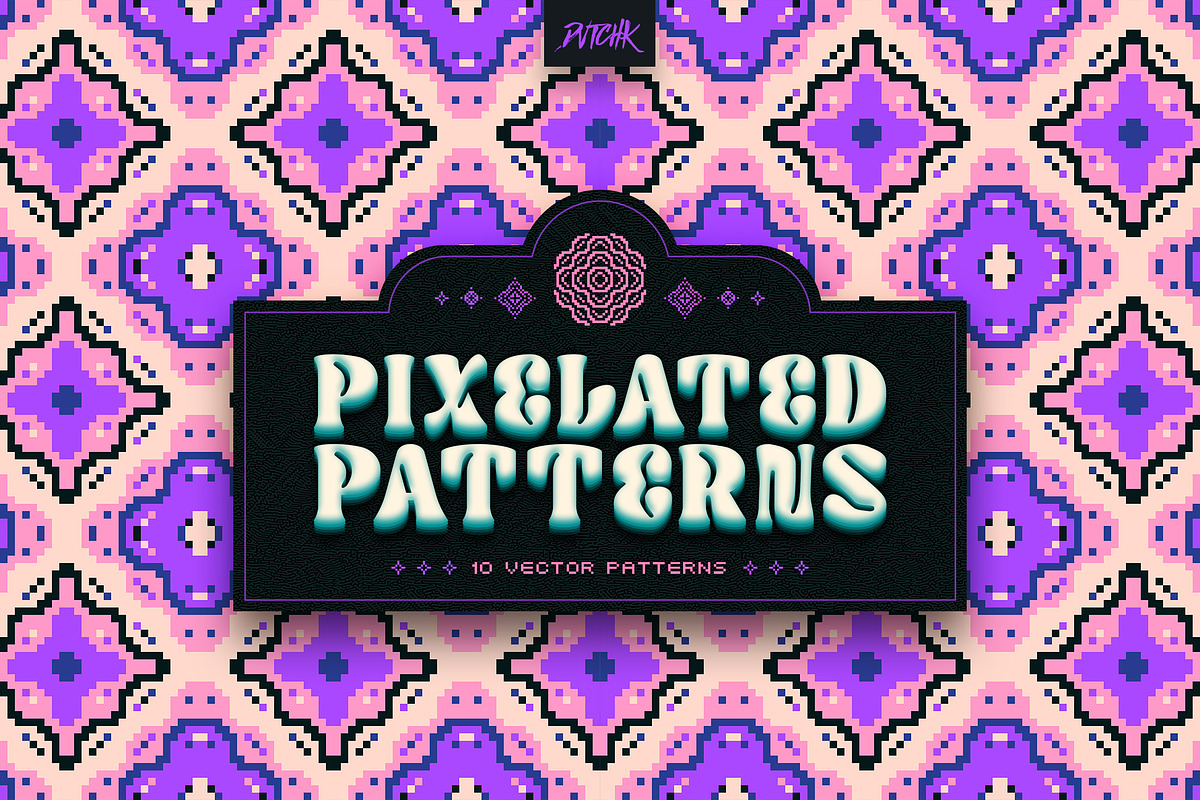 Pixel Mosaic Patterns | Vol. 04, a Pattern Graphic by dvtchk (Photo 1 of 10)