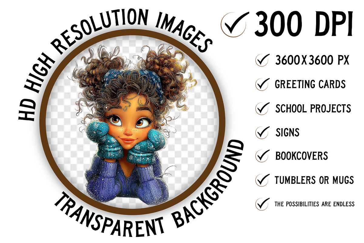 Quirky Christmas Girl Clipart Bundle, an Illustration by Craft Nest (Photo 3 of 8)