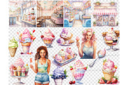 Ice Cream Clipart Bundle | Popsicle, a Food Illustration by GlamArtZhanna (Thumbnail 6 of 6)