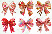 Watercolor Valentine Bow Clipart, an Illustration by Creative Art (Thumbnail 5 of 9)