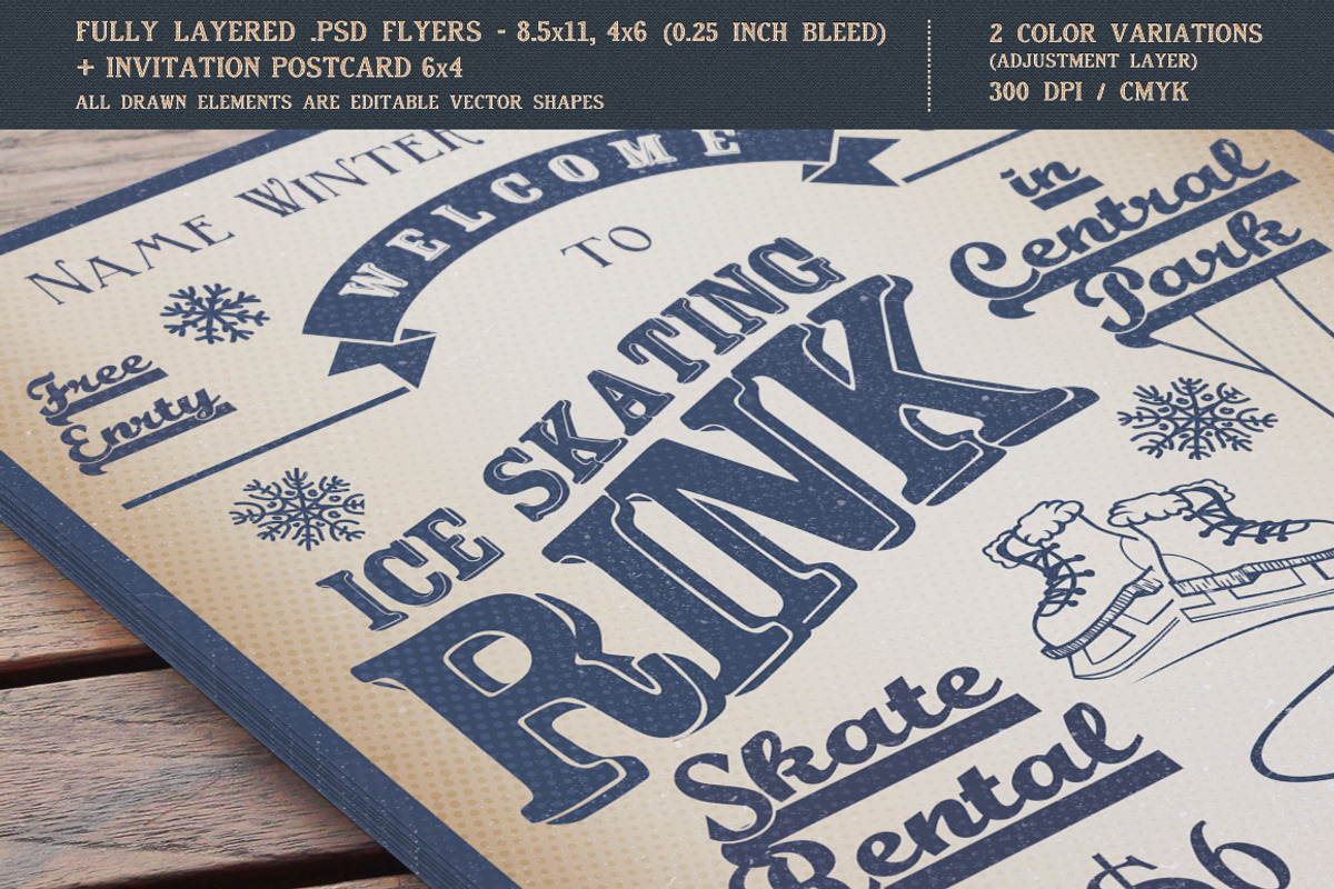 Ice Skating Rink Flyers & Invitation, an Invitation Template by Paul Lesser (Photo 1 of 7)