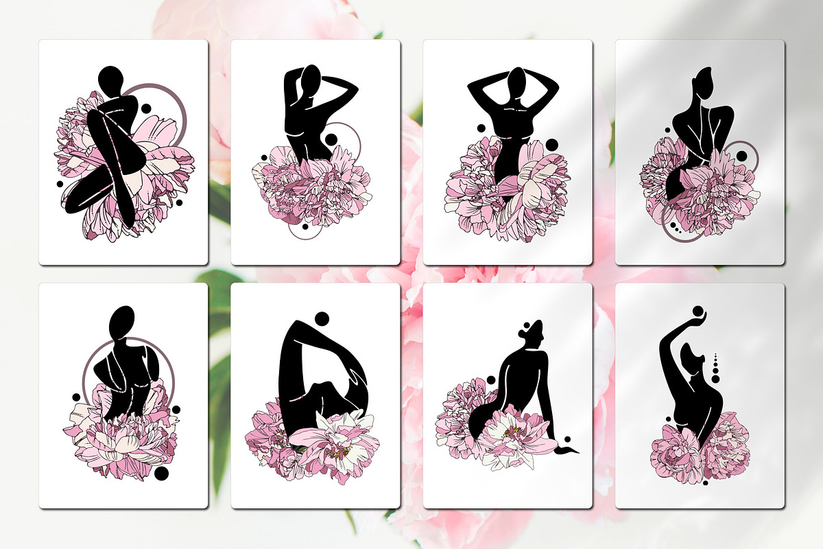 Female bodies and line art peonies, an Object Graphic by Vera●Suleimanova (Photo 3 of 17)