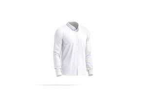 White Dress Men's Shirt 3D Model