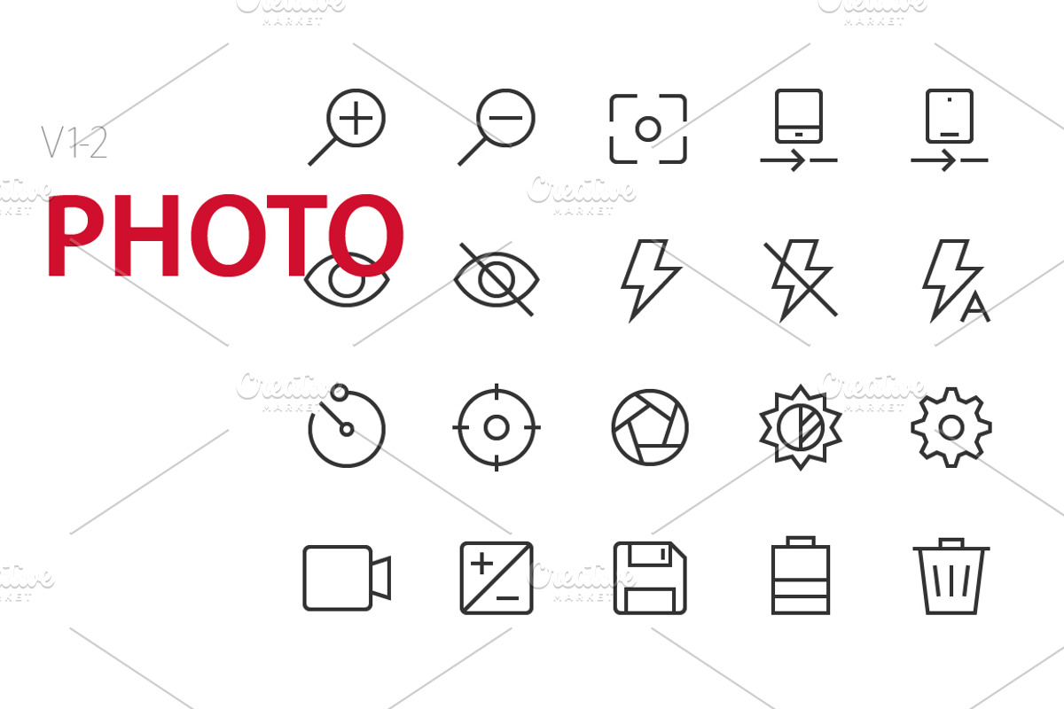 40 Photo UI icons, an Outline Icon by Palau