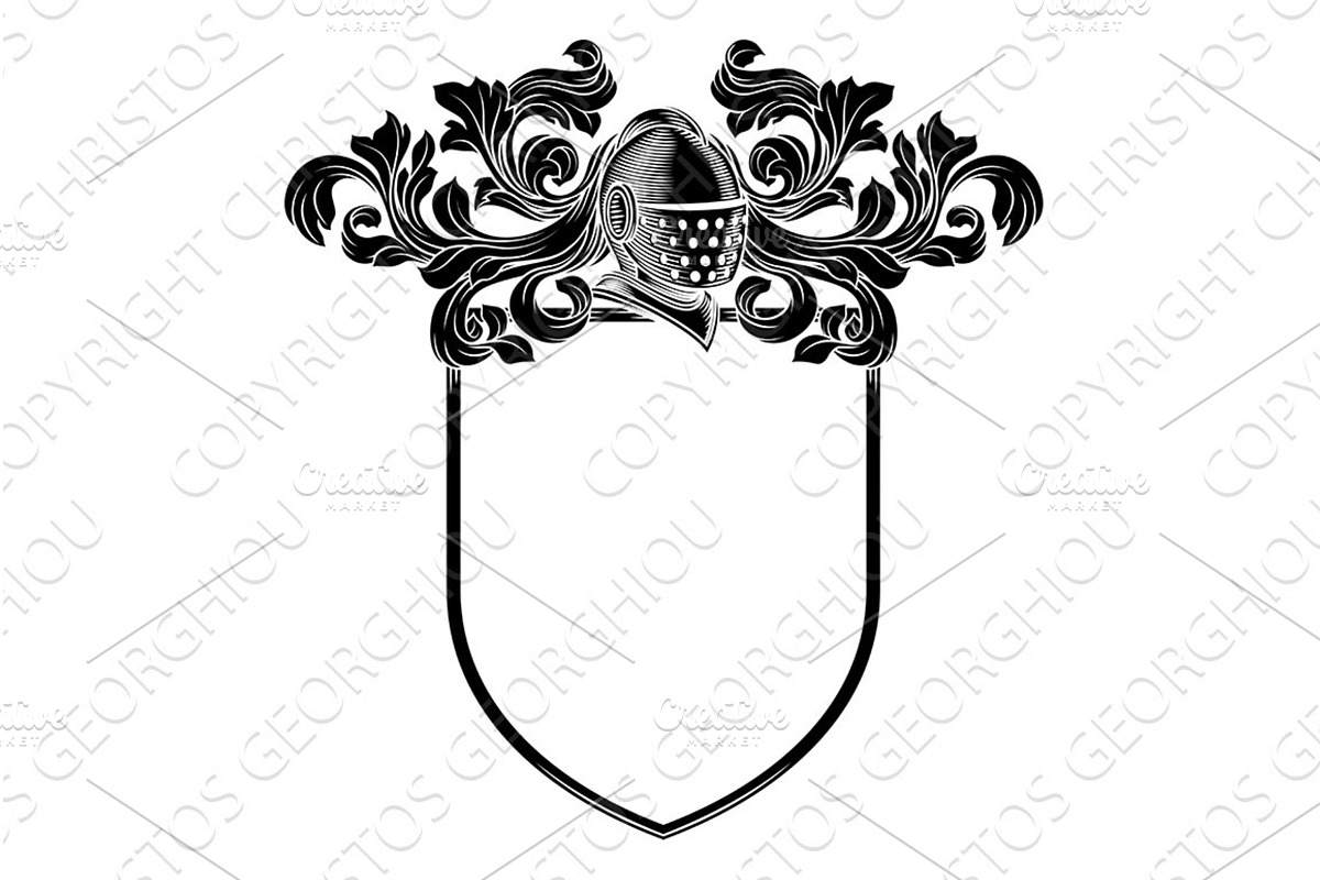 Coat of Arms Crest Knight Family, a Decorative Illustration by Christos Georghiou