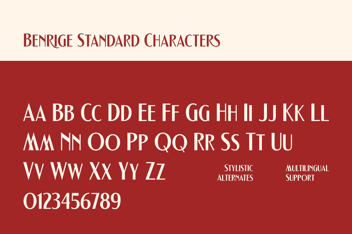 Benrige Display Font, a Sans Serif Font by Letterhend Studio (Photo 5 of 9)