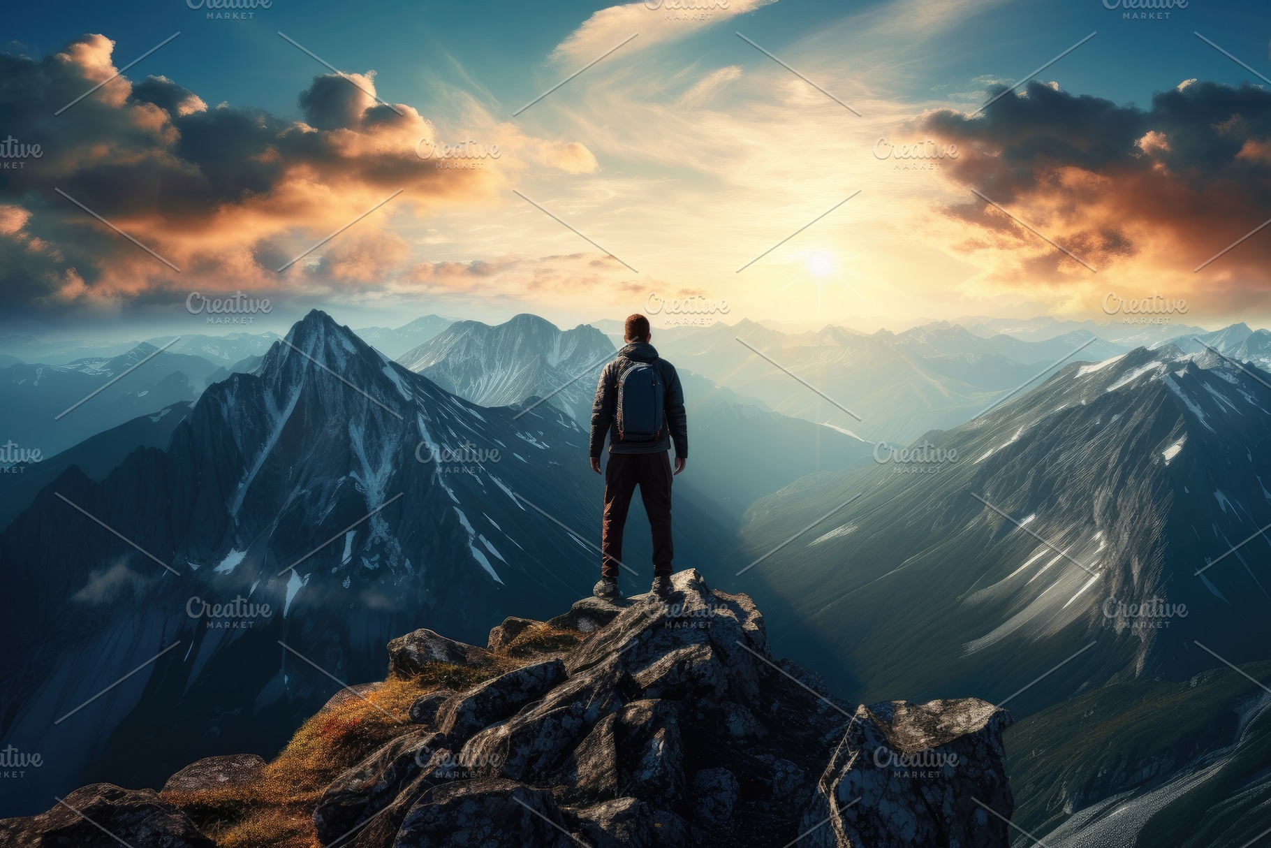 Man standing on top of the mountain, a Photo by Iftikhar Alam