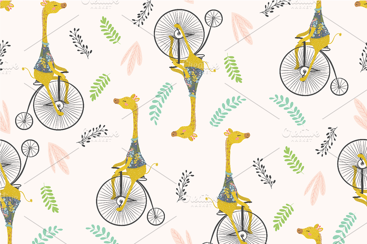 Cute giraffe vector.Animal pattern., an Animal Illustration by StudioLondon (Photo 4 of 4)