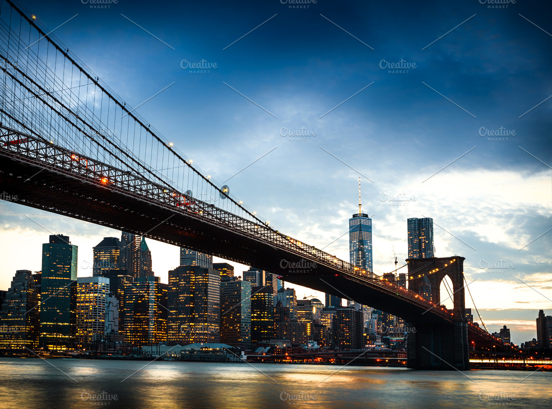 View of manhattan at sunset stock photo containing new york and new york city, an Architecture Photo by Antonio Gravante Market