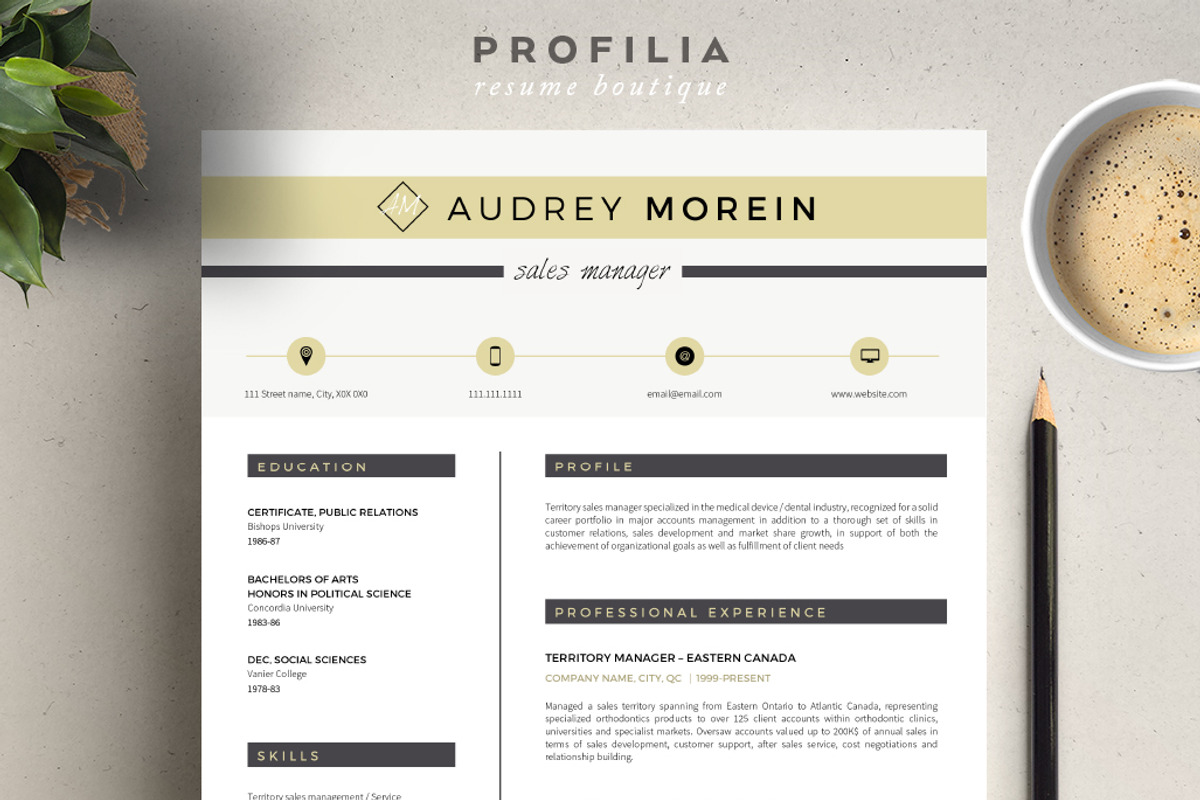 Word Resume & Cover letter Template, a Resume Template by Profilia Resume Boutique (Photo 1 of 6)