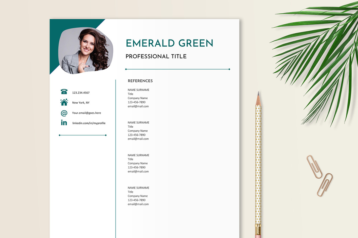 Resume Template Word - Emerald Green, a Resume Template by Stanin Studio (Photo 6 of 10)