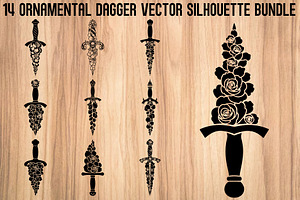 Ornamental Dagger Silhouette Bundle