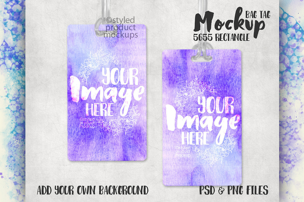 Sublimation rectangle luggage tag, a Product Mockup by StyledProductMockups (Photo 1 of 4)