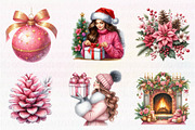 Pink Christmas Clipart PNG, an Illustration by CreationArt (Thumbnail 5 of 5)