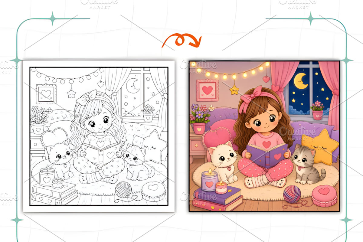Cozy Hygge Moment Coloring Book, a Decorative Illustration by Ink Gallery (Photo 4 of 8)