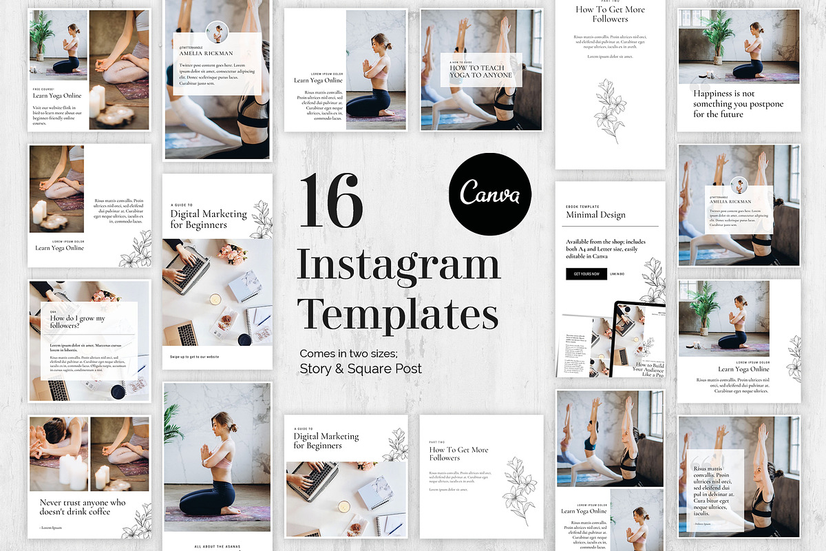 16 Instagram Templates for Canva, a Social Media Template by Paperweight Memories (Photo 1 of 7)