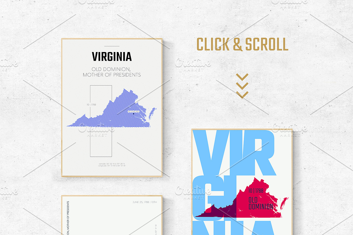 USA State Maps | Posters 3 Styles 1, an Illustration by MaximGertsen (Photo 5 of 8)