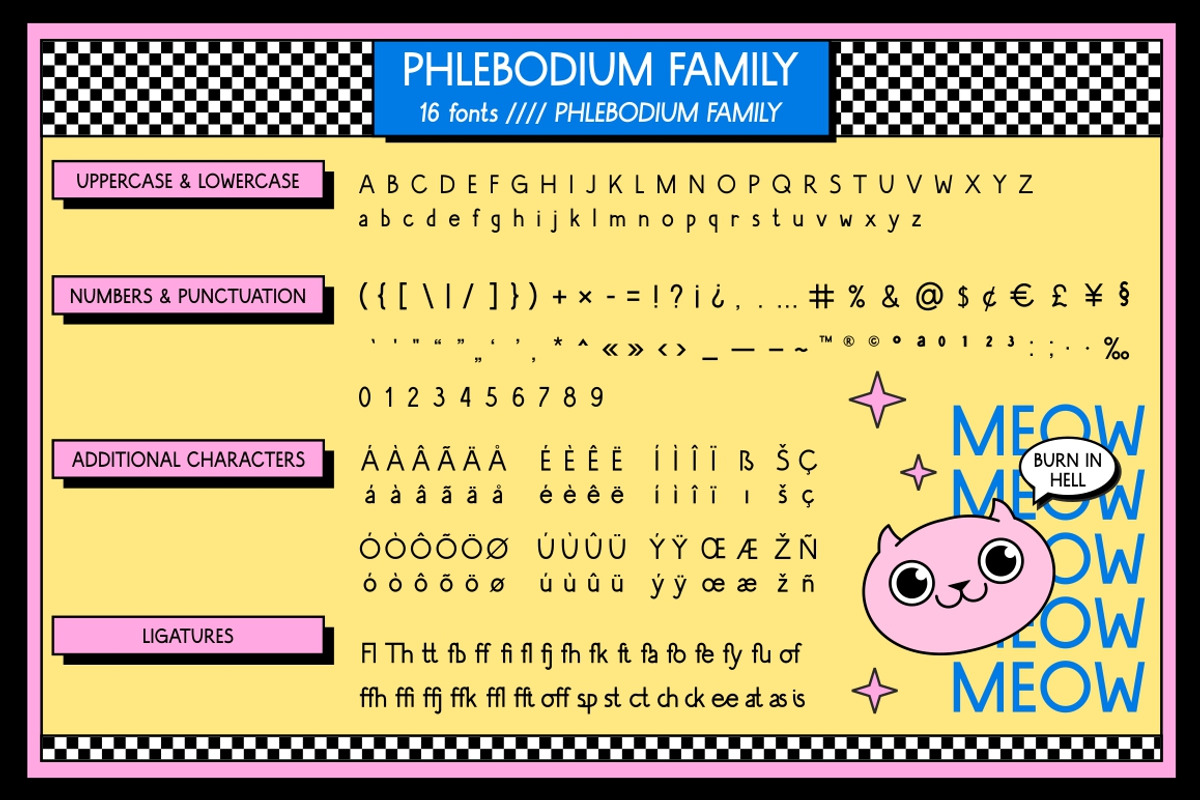 Phlebodium sans serif font 80s 90s, a Sans Serif Font by Fat Hamster (Photo 7 of 9)