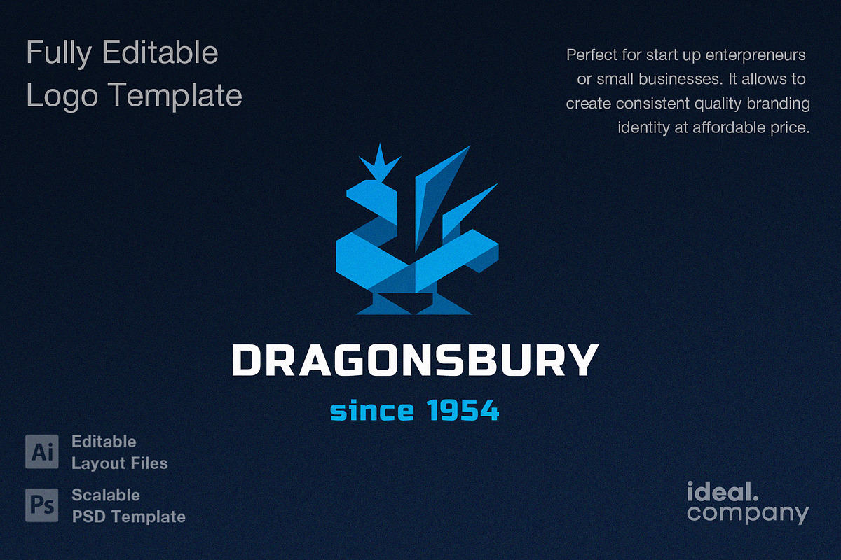 Dragonsbury Logo Template, a Branding & Logo Template by Ideal Company (Photo 3 of 7)