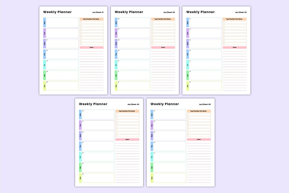 2025 Dated Weekly Planner Canva Kdp, a Stationery Template by Mustafiz (Photo 3 of 4)
