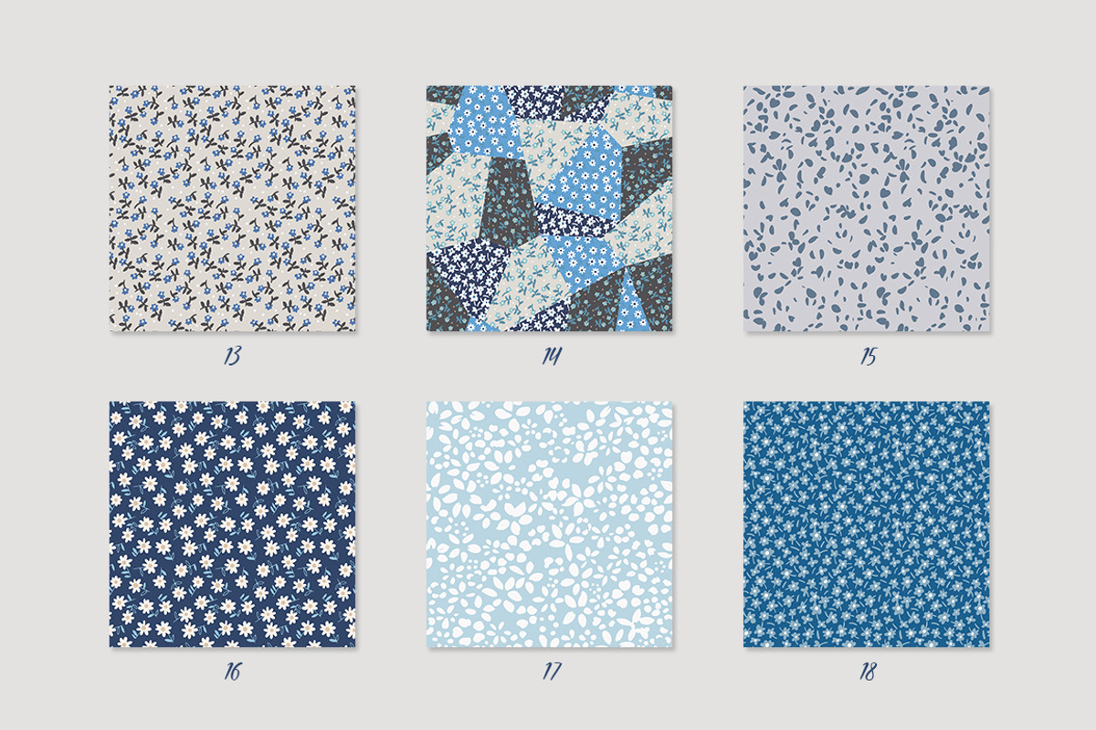 Meadow flowers Patterns Set, a Pattern Graphic by GALAKAM (Photo 5 of 11)