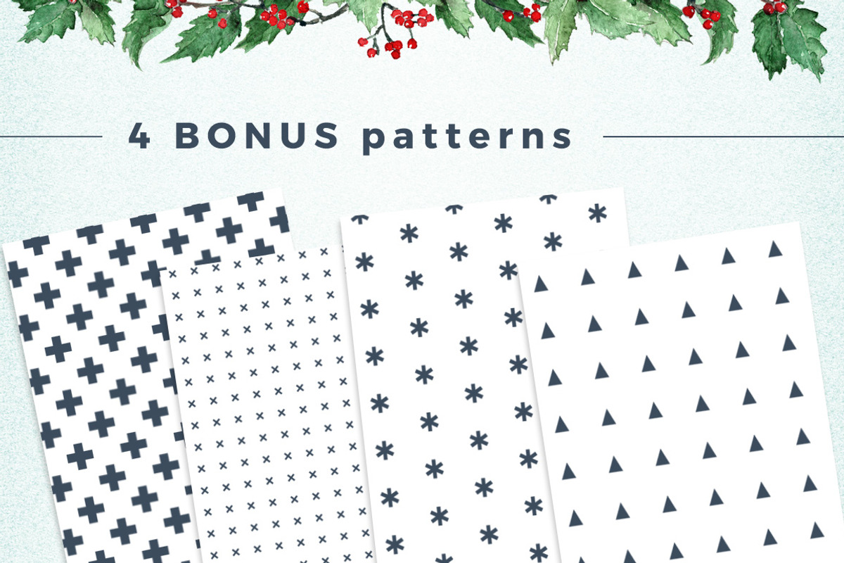 Watercolor Scandinavian Christmas, a Decorative Illustration by WBS Design (Photo 7 of 7)