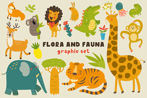 Flora and Fauna graphic set