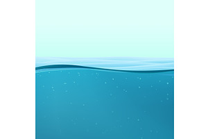 clean water back with water edge, an Illustration by IfH