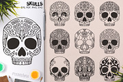 100 Decorative Vector Skulls, a Decorative Illustration by pixaroma (Thumbnail 20 of 37)
