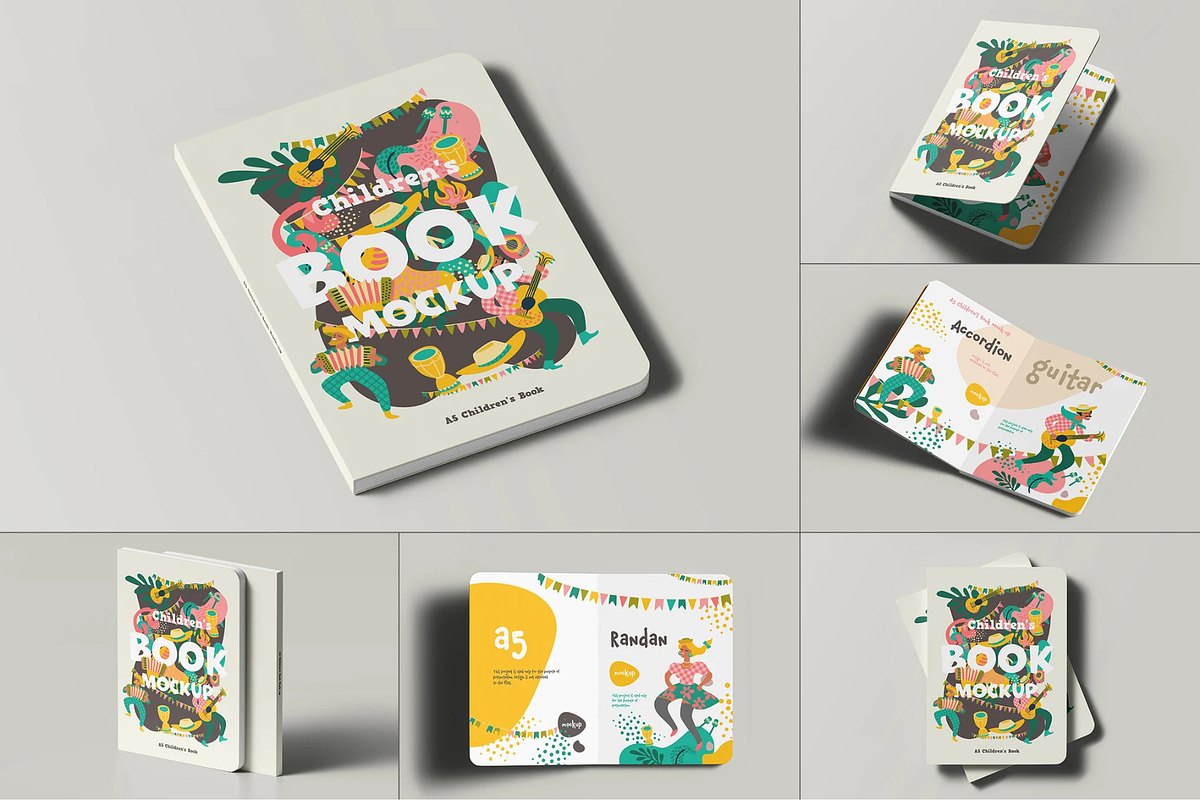 A5 Childrens Book Mock-up, a Books & Magazine Mockup by BLISS DESIGN (Photo 1 of 3)
