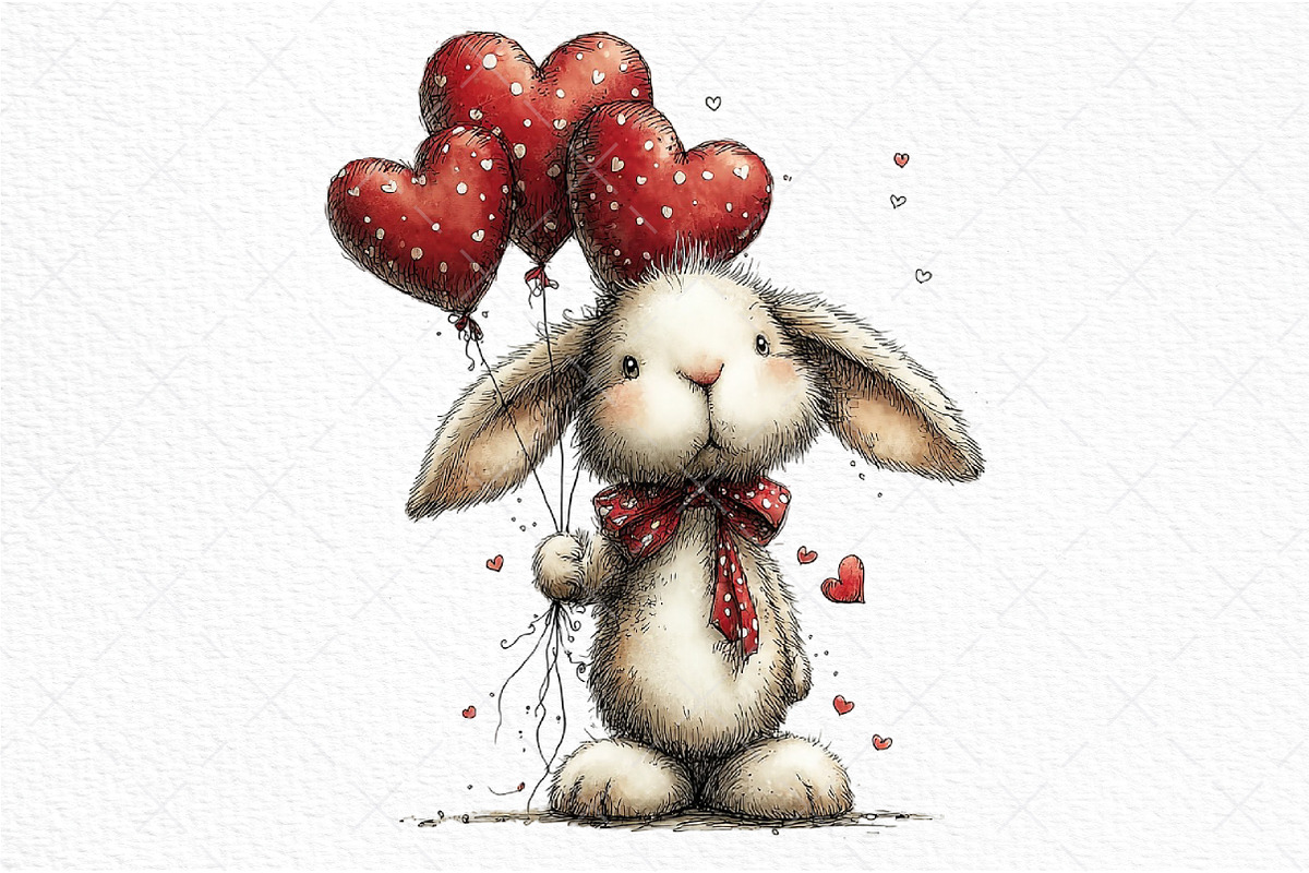 Funny Valentine Bunny Clipart, an Illustration by Craft Nest (Photo 9 of 10)