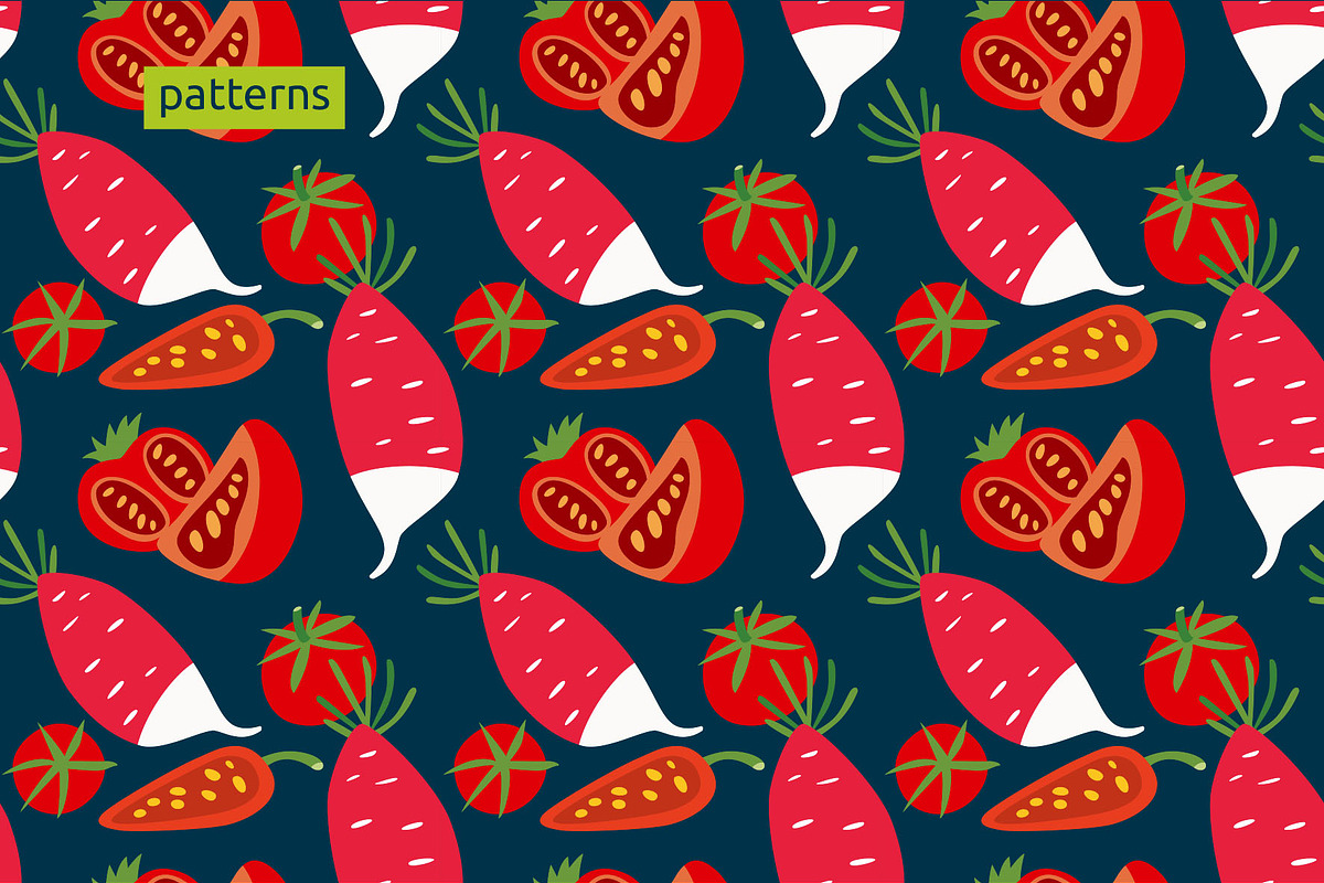 Vegetables, vector, a Food Illustration by Olha Kalyta (Photo 7 of 10)