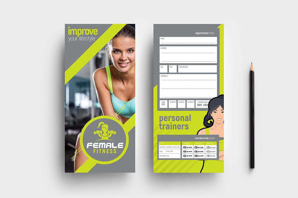 Female Fitness Templates Pack, a Brochure Template by BrandPacks (Photo 5 of 12)