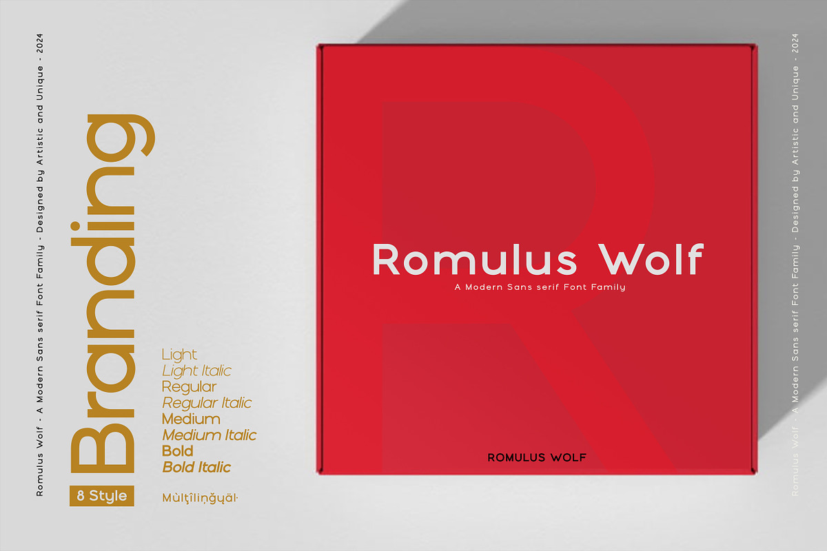 Romulus Wolf-Sans serif font family, a Sans Serif Font by Artistic & Unique (Photo 8 of 15)