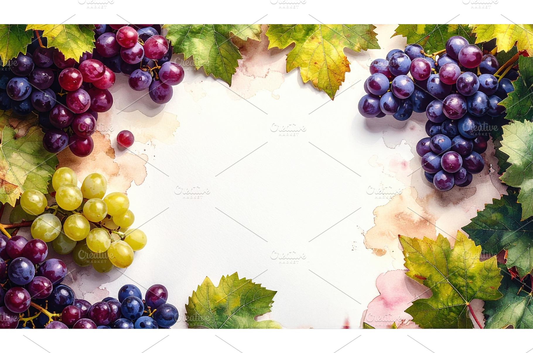 Watercolor frame of purple and green, an Arts & Entertainment Photo by Igor Tichonow