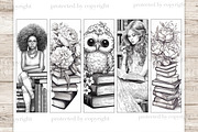 Coloring Bookmarks Printable, a Person Illustration by GlamArtZhanna (Thumbnail 3 of 3)