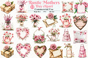 Rustic Mothers Day Clipart, an Illustration by Watercolor design (Thumbnail 1 of 12)