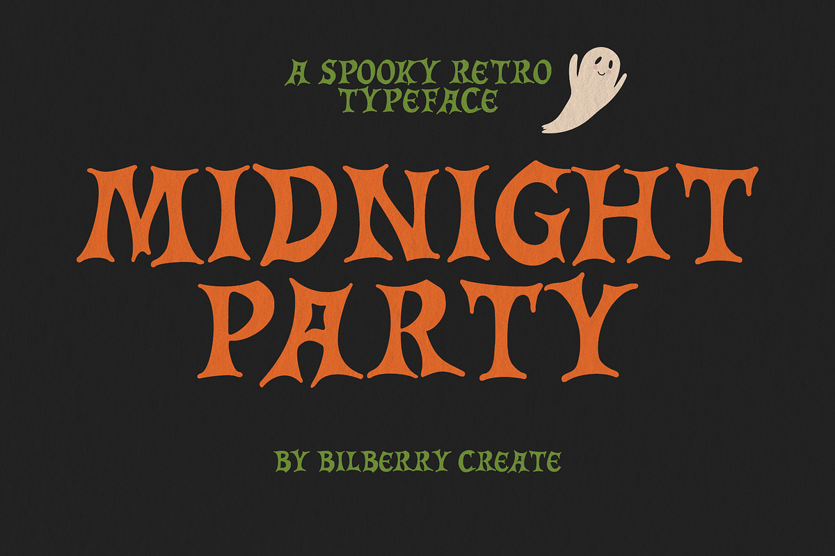 Midnight Party Retro Halloween Font, a Sans Serif Font by BilberryCreates (Photo 1 of 9)