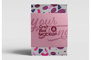 Closed Kraft Box Mockup