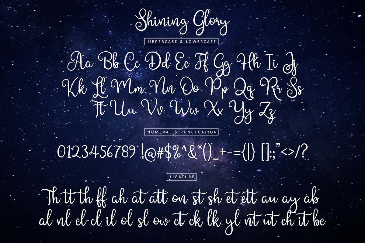 Shining Glory Script Font, a Script Font by LetterJos (Photo 10 of 10)