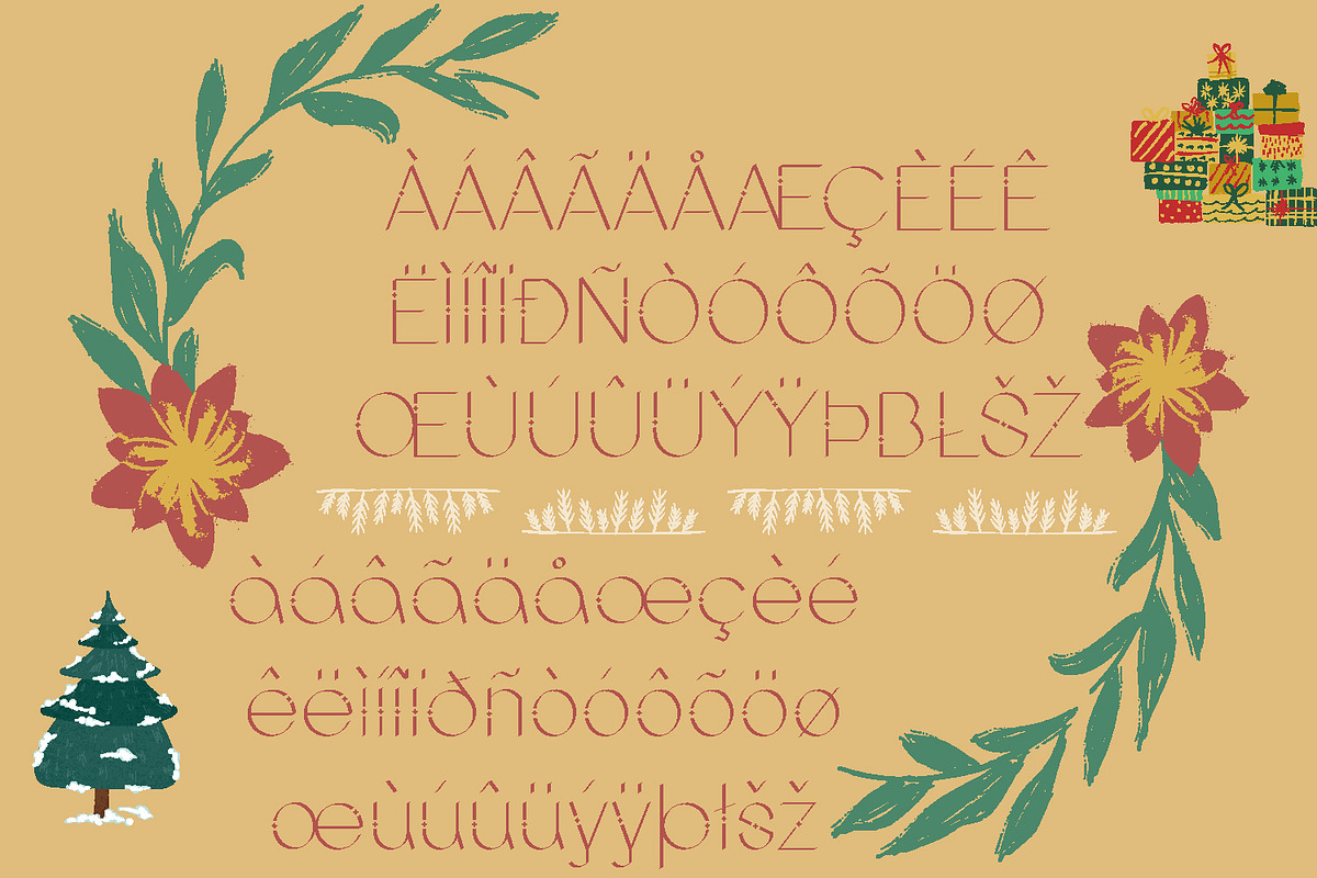 Christmas Snowflake Sans Serif Font, a Sans Serif Font by Yiru Chen Studio (Photo 7 of 15)