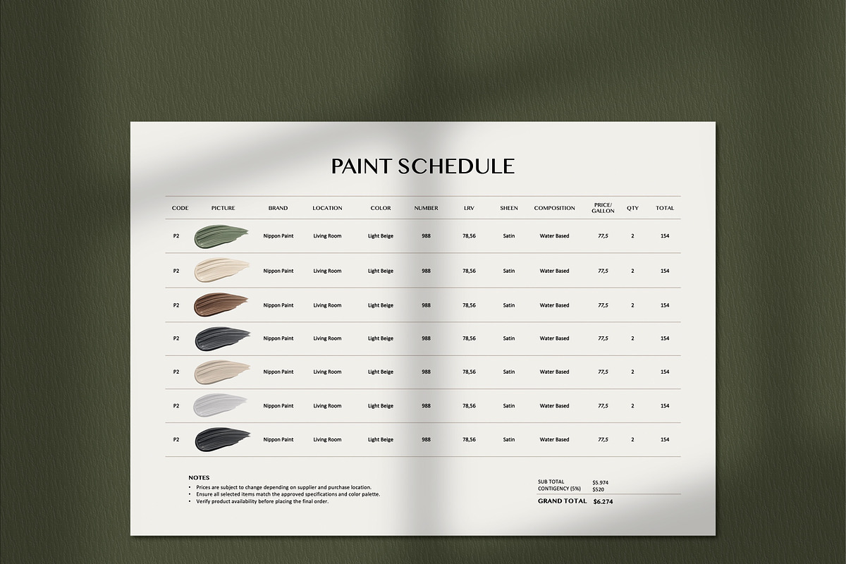 FF&E Schedule Interior Design, a Presentation Template by SKY CREATION (Photo 7 of 7)