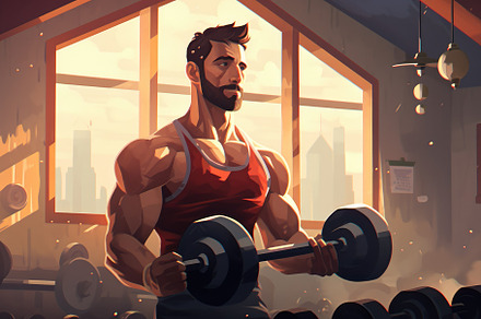 Fitness man lifting dumbbells in the, a Photo by Iftikhar Alam