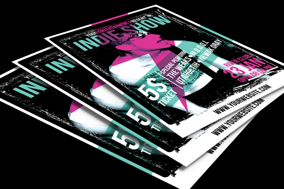 Indie Show Poster/Flyer, a Flyer Template by Muhamad Iqbal hidayat (Photo 3 of 3)