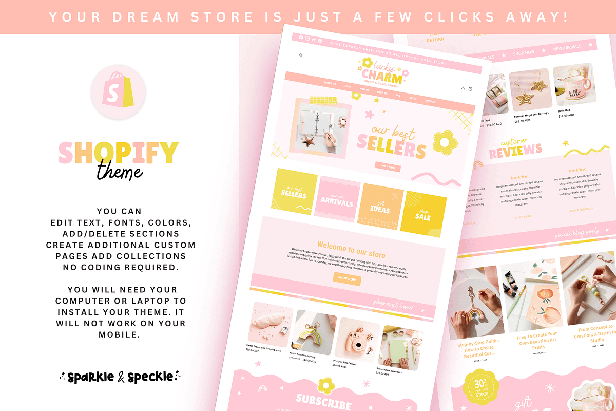 Bright Shopify Theme for Creatives, a Shopify Template by Sparkle & Speckle (Photo 5 of 10)