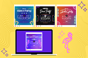 Neon Dance Party Instagram Posts, a Templates & Theme by TemplateCastleStore (Thumbnail 5 of 9)
