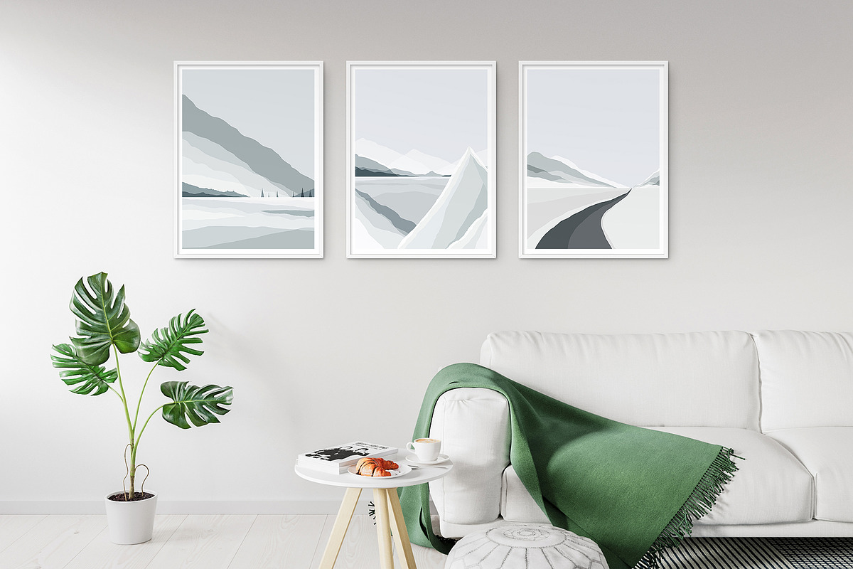 Set  of 3 Abstract Winter Prints., a Background Graphic by ElenKoss (Photo 5 of 8)